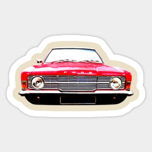 Ford Cortina MkIII 1970s classic car high contrast red Sticker